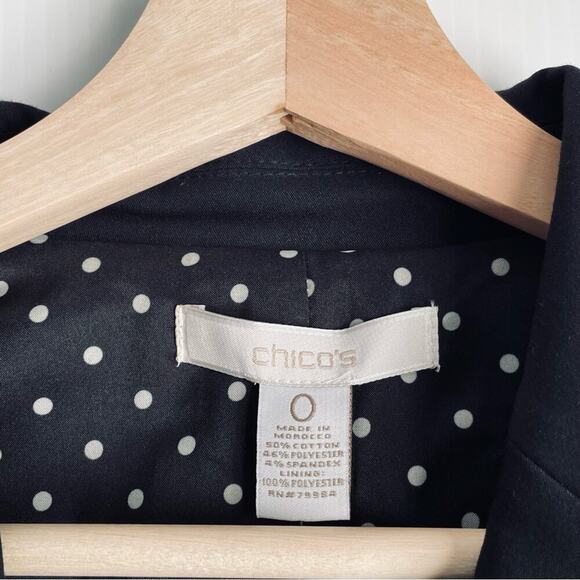 🆕 Chico’s City Chic black blazer size 0 polka dot lining NWT - Picture 6 of 10